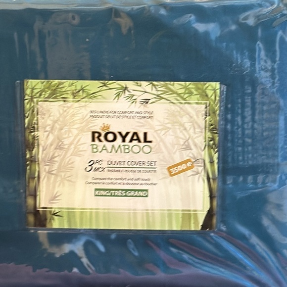 Royal Bamboo King Duvet Cover 3pc Set Hunter Green - Picture 3 of 7